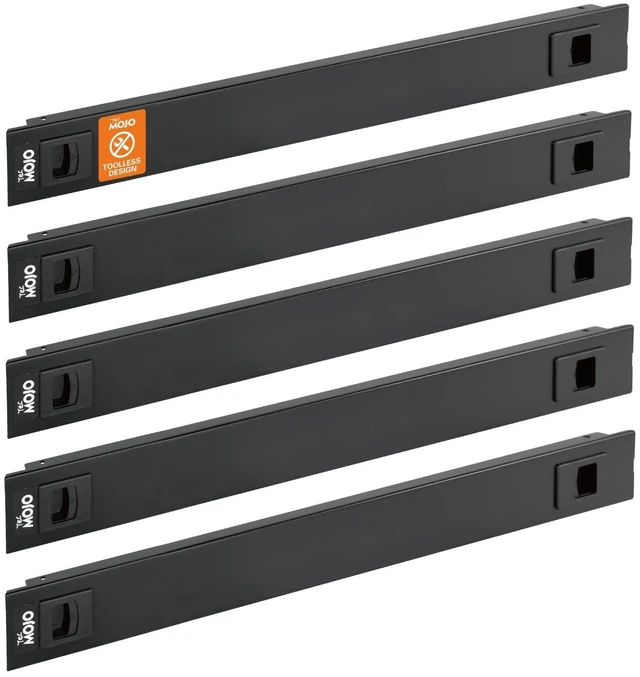 Main image of 5 Pack 1U Rack Blank Panel, Cold Rolled Steel Rack Panel, Rack Mount Plate for 19 in Server Rack Enclosure or Network Cabinet, Snap-in Type Mounting, Black