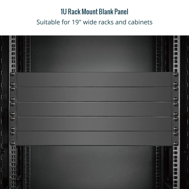 Alt view image 4 of 6 - 1U Rack Blank Panel, Solid Rack Mount Plate for 19in Server Network Rack Enclosure/Cabinet, Black,5 Pack