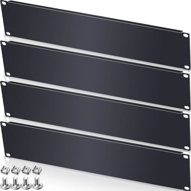 Main image of 10 Pcs 2U Rack Mount Blank Panel Black for 19 Inch Server Rack | Metal Filler Panel, Server Rack Accessory, Network Enclosure, Cabinet Mount, Cable Management, Rack Space Cover
