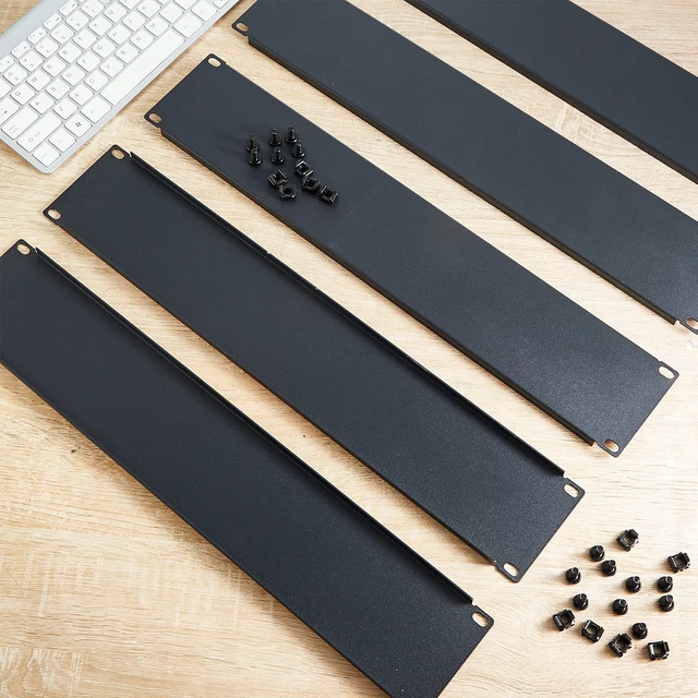 Alt view image 7 of 7 - 10 Pcs 2U Rack Mount Blank Panel Black for 19 Inch Server Rack | Metal Filler Panel, Server Rack Accessory, Network Enclosure, Cabinet Mount, Cable Management, Rack Space Cover
