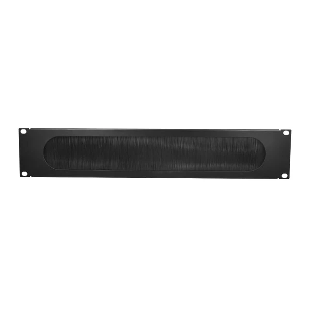 Alt view image 2 of 4 - 2U Brush Panel - High Capacity 19-Inch Rackmount Cable Management Pass-Through Heavy-Duty 1.5mm Steel Server Rack Wire Organizer, Black