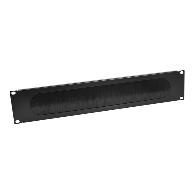 Alt view image 3 of 4 - 2U Brush Panel - High Capacity 19-Inch Rackmount Cable Management Pass-Through Heavy-Duty 1.5mm Steel Server Rack Wire Organizer, Black