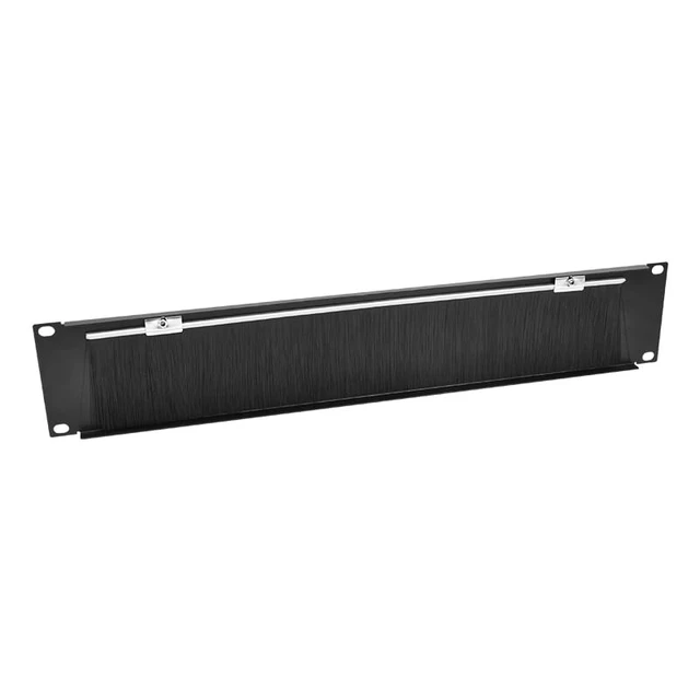 Alt view image 4 of 4 - 2U Brush Panel - High Capacity 19-Inch Rackmount Cable Management Pass-Through Heavy-Duty 1.5mm Steel Server Rack Wire Organizer, Black