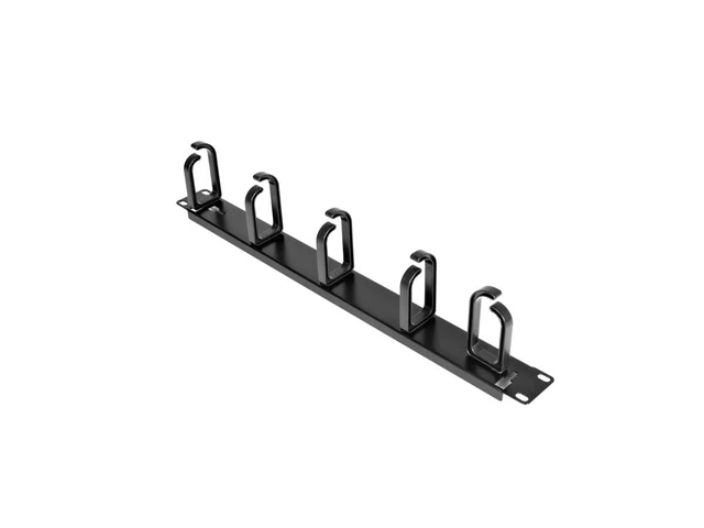 Alt view image 3 of 7 - 1U 19in Rack Cable Management Panel, D-Ring, Metal (CABLMANAGER2) | Horizontal or vertical wire manager, 3in ABS plastic hooks spaced 4in, Fits 2 or 4-post racks