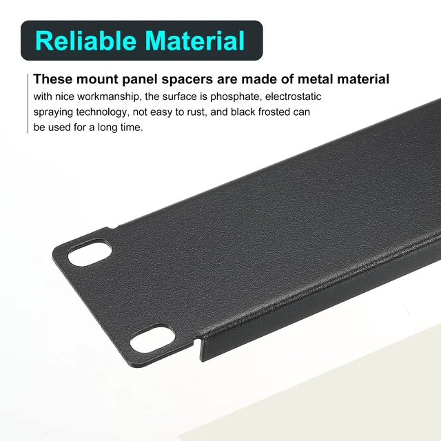 Alt view image 3 of 5 - 6 Pcs 1U,2U,4U Blank Panel Metal Rack Mount, 19 Inches, Filler Panel Mount Spacer Rack Blanking Panel Kit for Enclosure Server Rack Cabinet Black