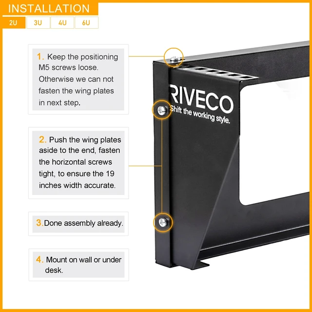 Alt view image 5 of 6 - 2U Wall Mount Rack for Network| Reinforced Heavy Load 66-99 LBS Small Server Racks Vertical & Horizontal Mounting for 19 inches IT & Studio Equipment.