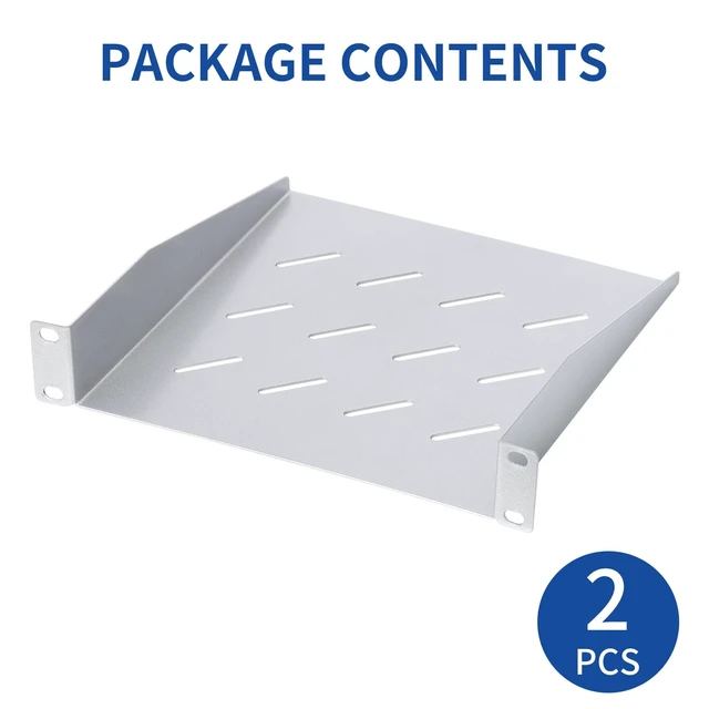 Alt view image 5 of 7 - 1U Server Rack Shelf, 10 Inch Vented Rack Mount Cantilever Tray, 2 Pack | Universal Vented Rack Mount Cantilever Tray for 10" Network Equipment Rack, 9.45" Deep Rack Mount Shelf Good Air Circulation