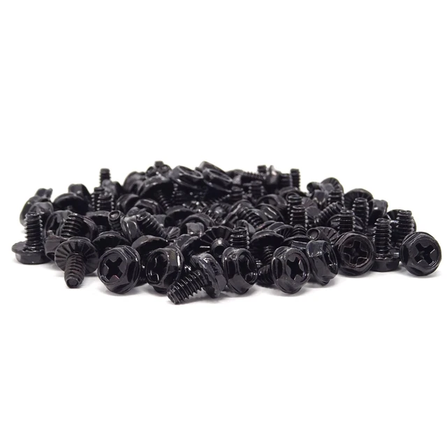 Alt view image 5 of 7 - 100PCS 6#-32x6 Hex Phillips Head Replacement PC Computer Case Mounting Screws Fastener for Building Repairing and Maintaining Computer Systems (Black Zinc)