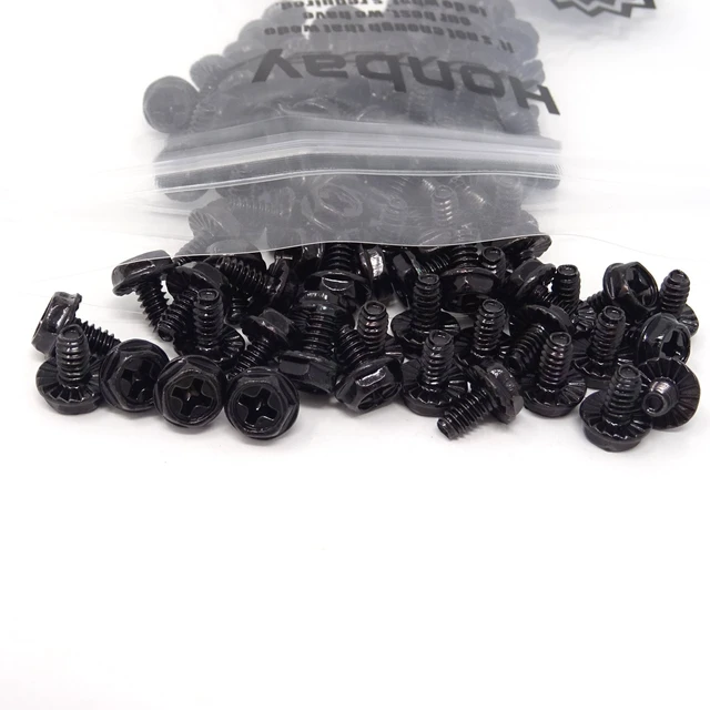 Alt view image 3 of 7 - 100PCS 6#-32x6 Hex Phillips Head Replacement PC Computer Case Mounting Screws Fastener for Building Repairing and Maintaining Computer Systems (Black Zinc)