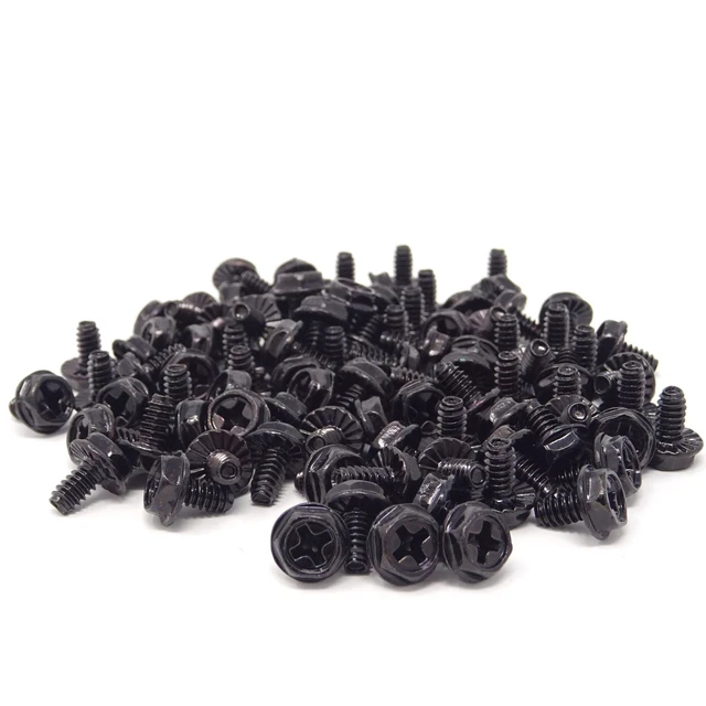Alt view image 7 of 7 - 100PCS 6#-32x6 Hex Phillips Head Replacement PC Computer Case Mounting Screws Fastener for Building Repairing and Maintaining Computer Systems (Black Zinc)