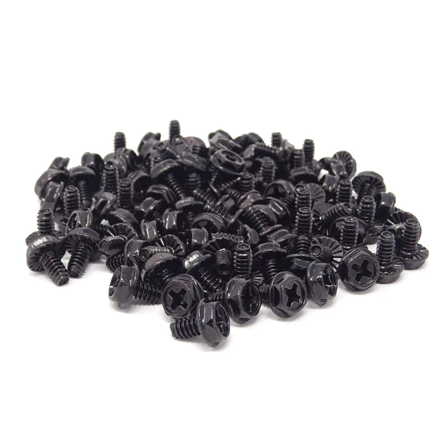 Alt view image 6 of 7 - 100PCS 6#-32x6 Hex Phillips Head Replacement PC Computer Case Mounting Screws Fastener for Building Repairing and Maintaining Computer Systems (Black Zinc)