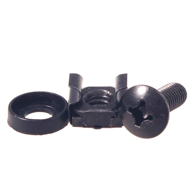 Alt view image 3 of 5 - M6 Cage Nut Kit - 50 Sets Cage Nuts Screws Washers for Server Rack Mounting M6 x 16mm
