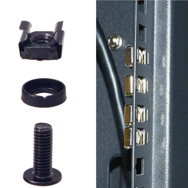 Alt view image 5 of 5 - M6 Cage Nut Kit - 50 Sets Cage Nuts Screws Washers for Server Rack Mounting M6 x 16mm