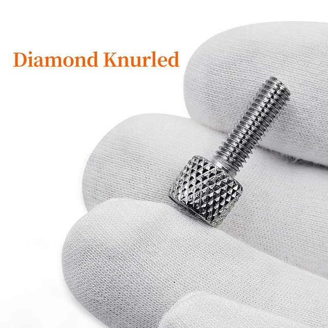 Alt view image 3 of 7 - 20Pcs Rack Screws, Hand-Twist Knurled Thumb Screws for Rack Mount Hardware Tool-Free Installation, Chrome Plated Carbon Steel, Compatible with ECHOGEAR, Startech, NavePoint, Sysracks (#10-32x5/8)