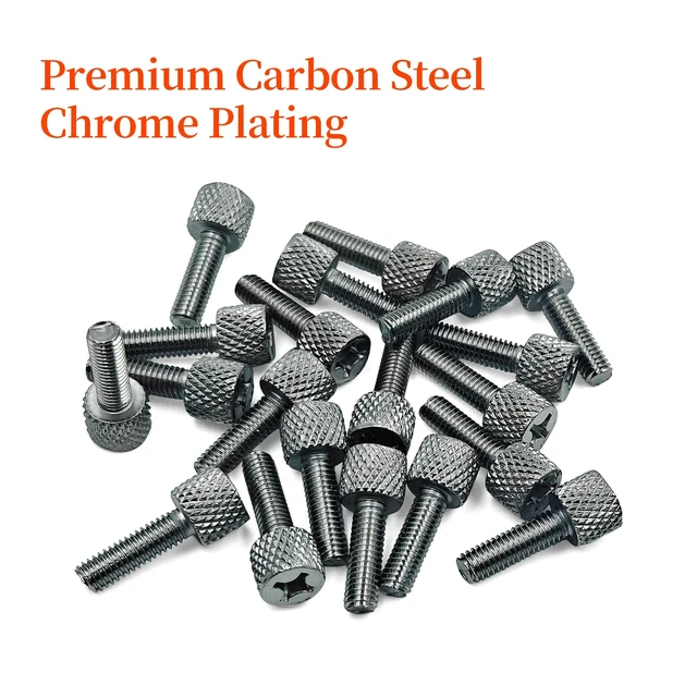 Alt view image 4 of 7 - 20Pcs Rack Screws, Hand-Twist Knurled Thumb Screws for Rack Mount Hardware Tool-Free Installation, Chrome Plated Carbon Steel, Compatible with ECHOGEAR, Startech, NavePoint, Sysracks (#10-32x5/8)