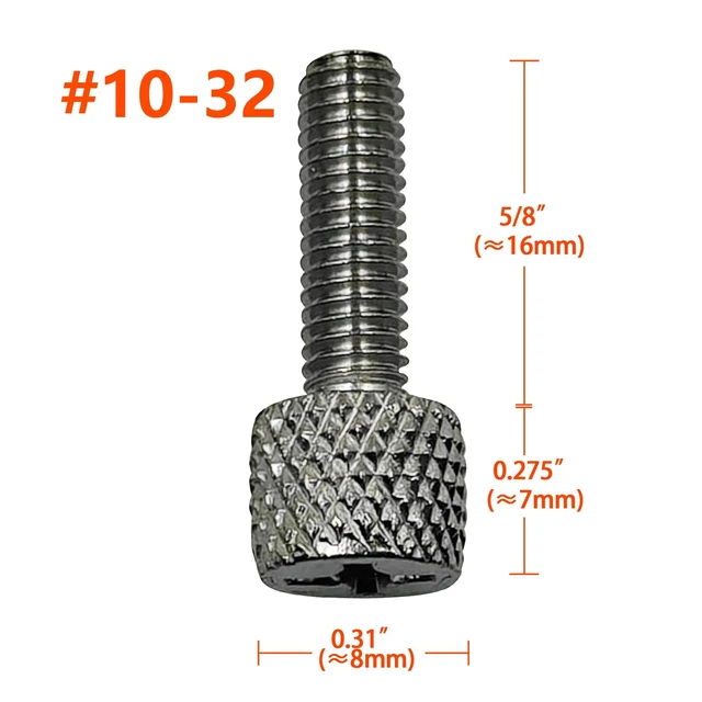 Alt view image 2 of 7 - 20Pcs Rack Screws, Hand-Twist Knurled Thumb Screws for Rack Mount Hardware Tool-Free Installation, Chrome Plated Carbon Steel, Compatible with ECHOGEAR, Startech, NavePoint, Sysracks (#10-32x5/8)