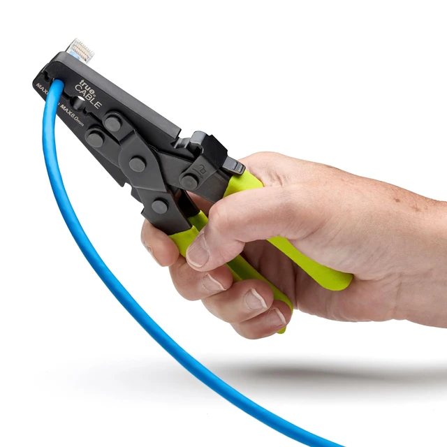 Alt view image 4 of 6 - External Ground Crimping Tool for Shielded RJ45 Connectors | PM alloy steel, spring-loaded latch-lock handle, compatible with all shielded external ground RJ45 connectors.