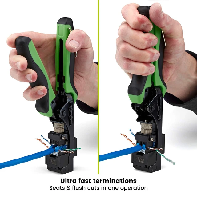 Alt view image 4 of 6 - 90 Degree RJ45 Keystone Jack Termination Tool, Cat5e/Cat6/Cat6A UTP Ethernet Cable EZ Termination Punch Down for trueCABLE Unshielded Keystone Jacks