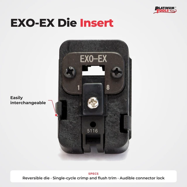 Alt view image 2 of 4 - 100071C Exo-EX Die For Exo Crimp Frame, Network Cable Crimper for RJ45 and Modular Connectors