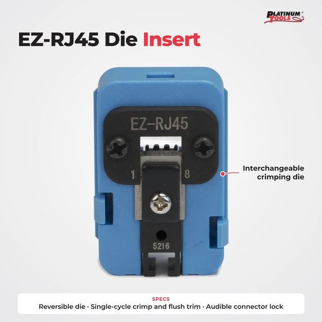 Alt view image 2 of 4 - 100072C EZ-RJ45 Die For Exo Crimp Frame, Cat6 Rated, Shielded, Network Cable Crimper for RJ45 and Modular Connectors