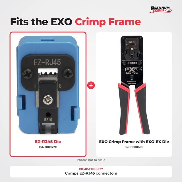 Alt view image 3 of 4 - 100072C EZ-RJ45 Die For Exo Crimp Frame, Cat6 Rated, Shielded, Network Cable Crimper for RJ45 and Modular Connectors
