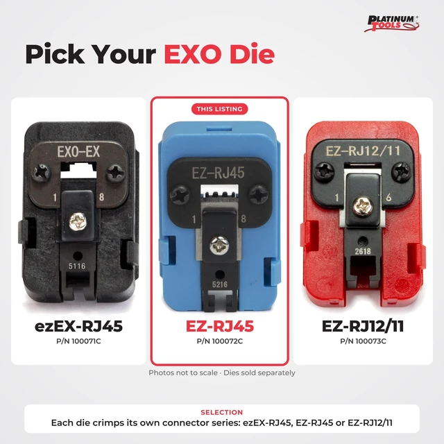 Alt view image 4 of 4 - 100072C EZ-RJ45 Die For Exo Crimp Frame, Cat6 Rated, Shielded, Network Cable Crimper for RJ45 and Modular Connectors