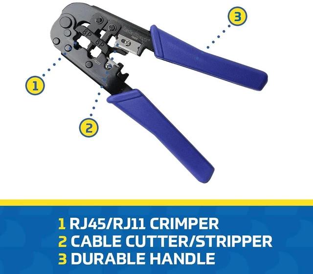 Alt view image 6 of 6 - DataShark Modular Data Cable Crimper - RJ45, RJ11, RJ12 - CAT5, CAT5E, CAT6 (2023 Model)