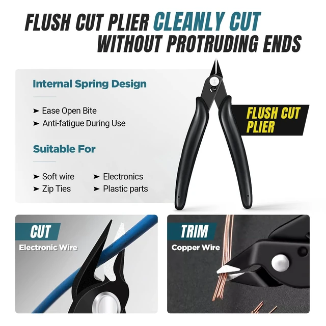 Alt view image 4 of 7 - 10-in-1 RJ45 Crimp Tool Kit Pass Through Ethernet with Tester | 110 punch down tool, 20 gold Cat6 pass-through plugs, cable tester, waterproof case, 2 spare blades