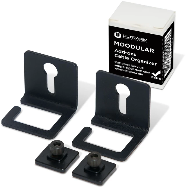 Main image of Moodular Cable Organizer 2-Pack Add-On for Rails, Do Not Use Alone | Accessory Only, Cables Organized, Hidden Yet Accessible, Durable & Secure, Tangle-Free & Efficient, Metal, Black, MSA-CO