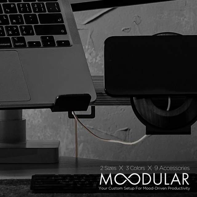 Alt view image 2 of 7 - Moodular Cable Organizer 2-Pack Add-On for Rails, Do Not Use Alone | Accessory Only, Cables Organized, Hidden Yet Accessible, Durable & Secure, Tangle-Free & Efficient, Metal, Black, MSA-CO