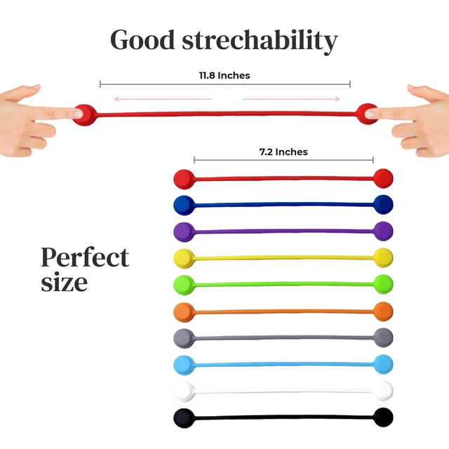 Alt view image 3 of 7 - Magnetic Cable Management Organizer | 12 Pack Reusable Cable Ties & Cord Holder with Magnetic Clips | Silicone Cable Ties & Cord Keeper for Smart Home Gadgets, Assorted Colors
