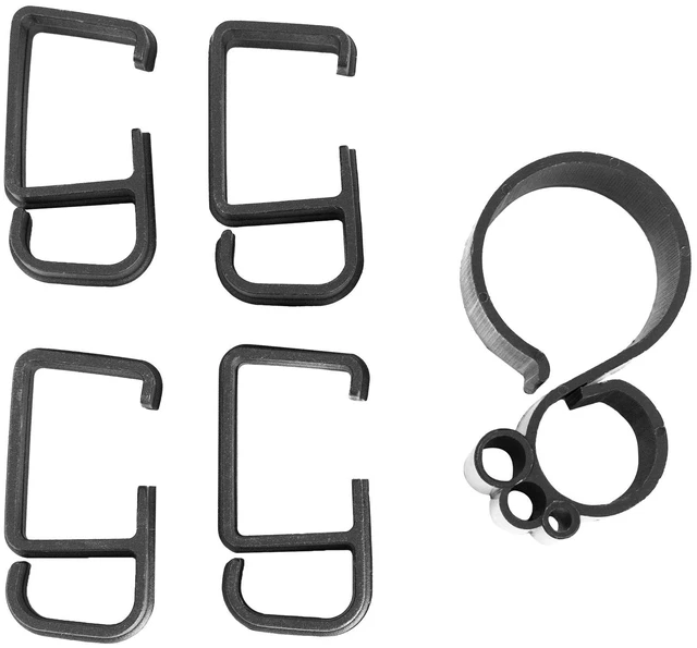Main image of Black Cable Management Clips for Desk Monitor Stands, PT-SD-WC05C | Computer Office Workstation Cord Organization Kit, 1 Pole and 4 Arm Clips, Set of Monitor Mount Wire Holder Hooks