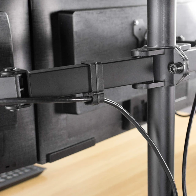 Alt view image 4 of 6 - Black Cable Management Clips for Desk Monitor Stands, PT-SD-WC05C | Computer Office Workstation Cord Organization Kit, 1 Pole and 4 Arm Clips, Set of Monitor Mount Wire Holder Hooks