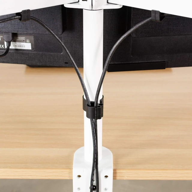 Alt view image 5 of 6 - Black Cable Management Clips for Desk Monitor Stands, PT-SD-WC05C | Computer Office Workstation Cord Organization Kit, 1 Pole and 4 Arm Clips, Set of Monitor Mount Wire Holder Hooks