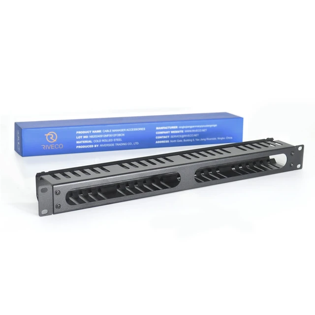 Alt view image 5 of 6 - 1U Cable Management for Racks & Server Cabinets Managing Cord & Wire, Cable Raceway for 19 Rack Mount 24 Slots Large 2.8 Inches Capacity Black