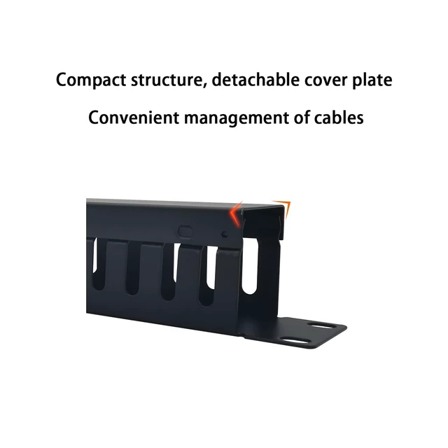 Alt view image 4 of 7 - 2 Pack 1U 19 Inch Cable Manager Horizontal Rack Mount, 24 Slot | 24 Slot Wire Management, Server Rack Management, Metal Finger Duct Wire Organizer, With Mounting Screws