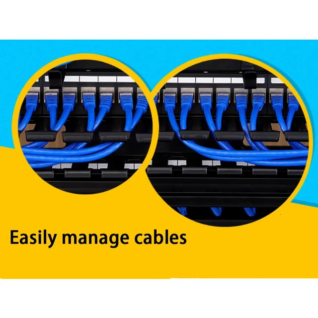 Alt view image 6 of 7 - 2 Pack 1U 19 Inch Cable Manager Horizontal Rack Mount, 24 Slot | 24 Slot Wire Management, Server Rack Management, Metal Finger Duct Wire Organizer, With Mounting Screws