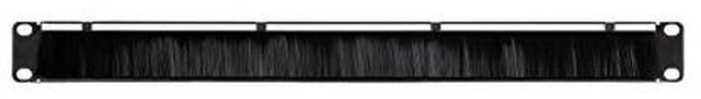 Alt view image 3 of 5 - 1U Rack Mount Cable Management Panel with Tidy Brush Slot for Cable Entry for 19-Inch Rack Or Cabinet Black