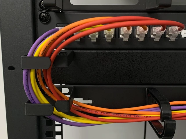 Alt view image 3 of 4 - 10 Pack Metallic Cable Manager Ring Network Rack Cable Management Ring Cable Management Hook for Network Patch Cables, Fiber Optic, Power Cords - Made in Taiwan