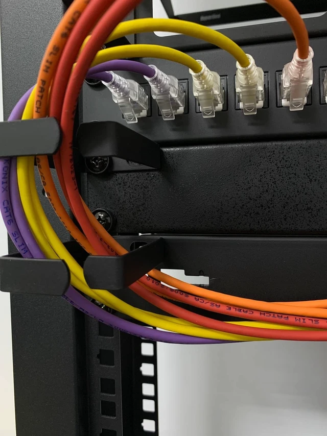 Alt view image 4 of 4 - 10 Pack Metallic Cable Manager Ring Network Rack Cable Management Ring Cable Management Hook for Network Patch Cables, Fiber Optic, Power Cords - Made in Taiwan