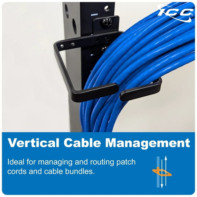 Alt view image 3 of 7 - 3-Inch Metal Cable Management Ring, Vertical Rack/Wall, 10-Pack | Structured cabling organizer, patch cord routing, wiring bundle support, equipment installations, keeps pathways organized