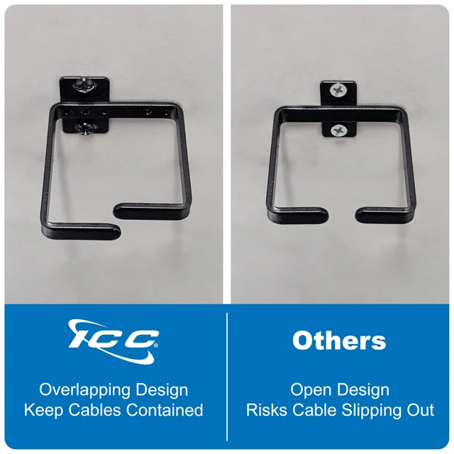 Alt view image 4 of 7 - 3-Inch Metal Cable Management Ring, Vertical Rack/Wall, 10-Pack | Structured cabling organizer, patch cord routing, wiring bundle support, equipment installations, keeps pathways organized
