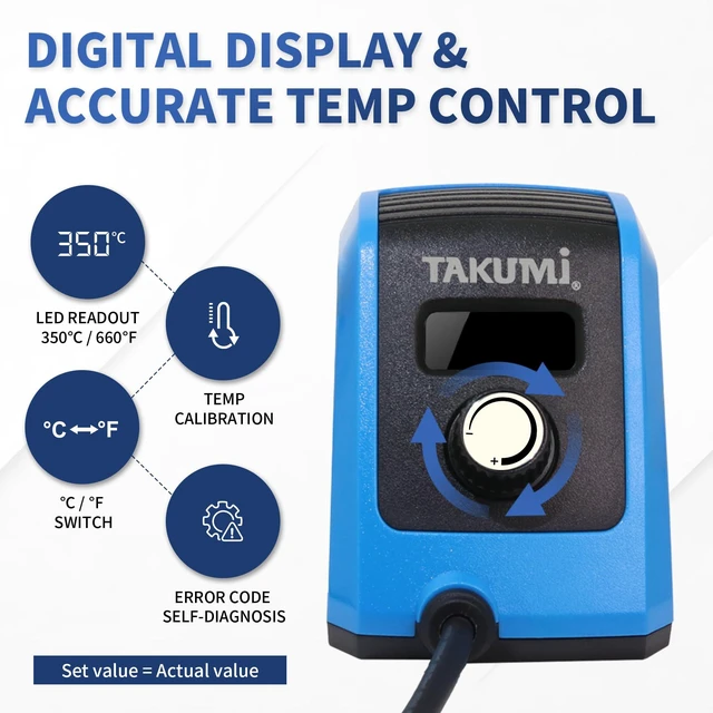 Alt view image 2 of 7 - 80W Temperature ControlledDigital Soldering Station Kit | Soldering Iron Kit with 9 Accessories, Ceramic Core, 194896°F, Auto Sleep, Helping Hands