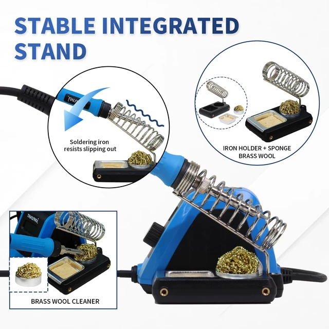 Alt view image 6 of 7 - 80W Temperature ControlledDigital Soldering Station Kit | Soldering Iron Kit with 9 Accessories, Ceramic Core, 194896°F, Auto Sleep, Helping Hands