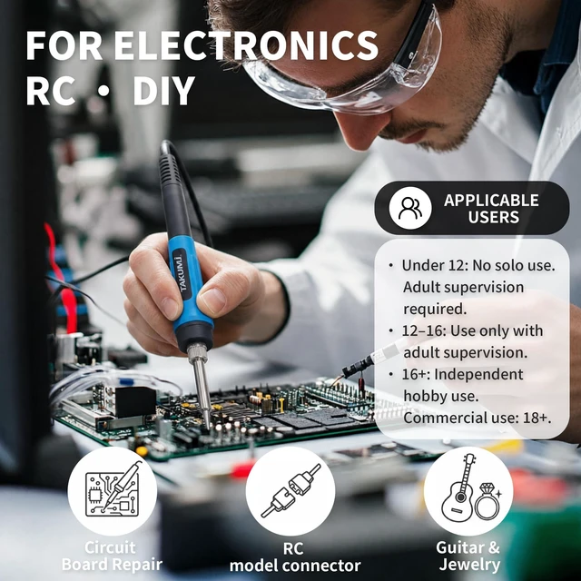Alt view image 4 of 7 - 80W Temperature ControlledDigital Soldering Station Kit | Soldering Iron Kit with 9 Accessories, Ceramic Core, 194896°F, Auto Sleep, Helping Hands