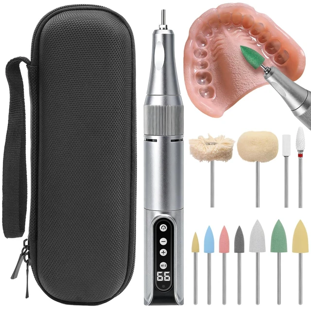 Main image of Cordless Mini Polisher Kit with 11 Heads, 35000 RPM,USB Rechargeable | Polishing Set for Resin, Acrylic and Jewelry - Smooth Edges, Clean After Repairs, Remove Stains - Case and Guide