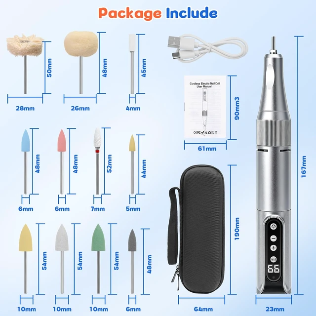 Alt view image 7 of 7 - Cordless Mini Polisher Kit with 11 Heads, 35000 RPM,USB Rechargeable | Polishing Set for Resin, Acrylic and Jewelry - Smooth Edges, Clean After Repairs, Remove Stains - Case and Guide
