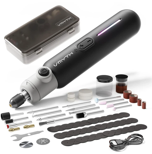 Main image of Cordless Engraving Pen, Brushless Rotary Tool Kit with RGB Display | 8-Speed 22,000 RPM, 3 Collet Sizes (2.35/3/3.2mm), 67-Piece Kit for Metal Wood Glass Jewelry, Type-C Rechargeable