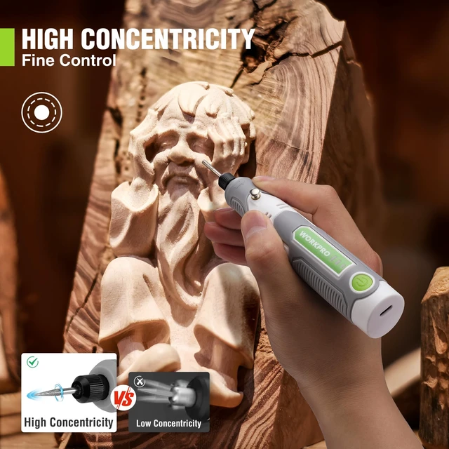 Alt view image 7 of 7 - Cordless Rotary Tool, 71PCS Kit for Carving, Polishing & DIY Crafts | 12000-17000RPM, USB-C Rechargeable, Lightweight, 3-Speed, Ergonomic Handle, 3D Printer Engraving & Drilling