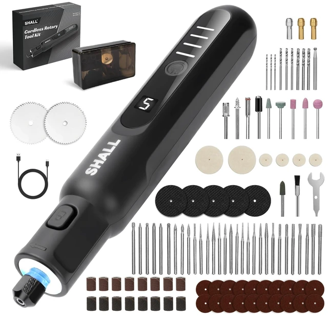 Main image of Cordless Rotary Tool Kit, 3.7V Mini Rotary Tool with 5 Speed and 104 Accessories, Multi-Purpose Power Engraving Tool for Sanding, Cutting, Carving, Drilling, Polishing, DIY Crafts - Type-C